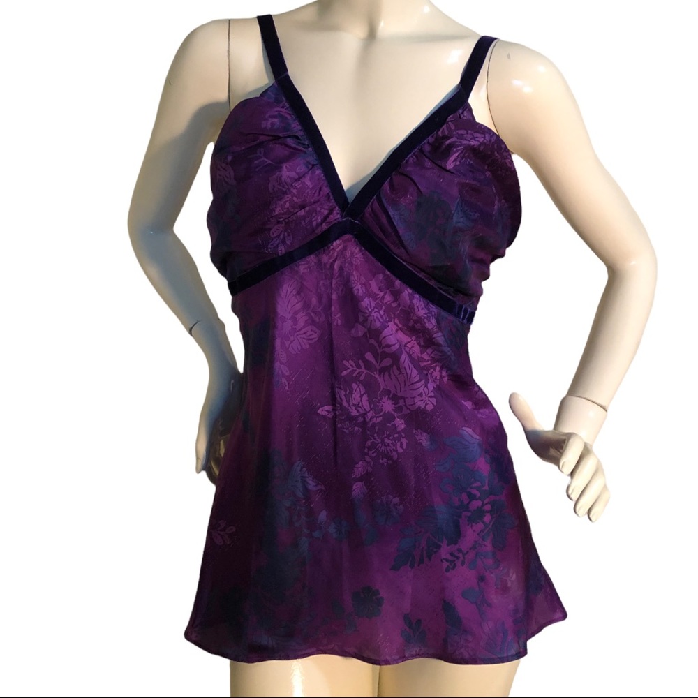 Donna Karen Silk Top with Velvet straps Size: 6 US